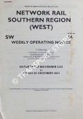 Book cover of Weekly Operating Notice containing Temporary Speed Restrictions, Engineering Arrangements, Signalling & Permanent Way Alterations, General Instructions and Notices, 29 November to 5 December 2003 by Network Rail Southern Region (West)